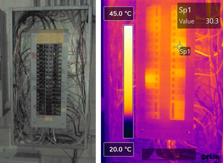 infrared electrical inspections with a heat map