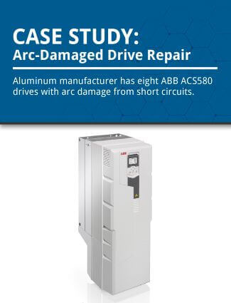 case study on arc-damaged abb acs580 drive repair