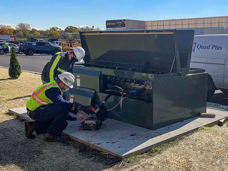electrical testing company field team at work