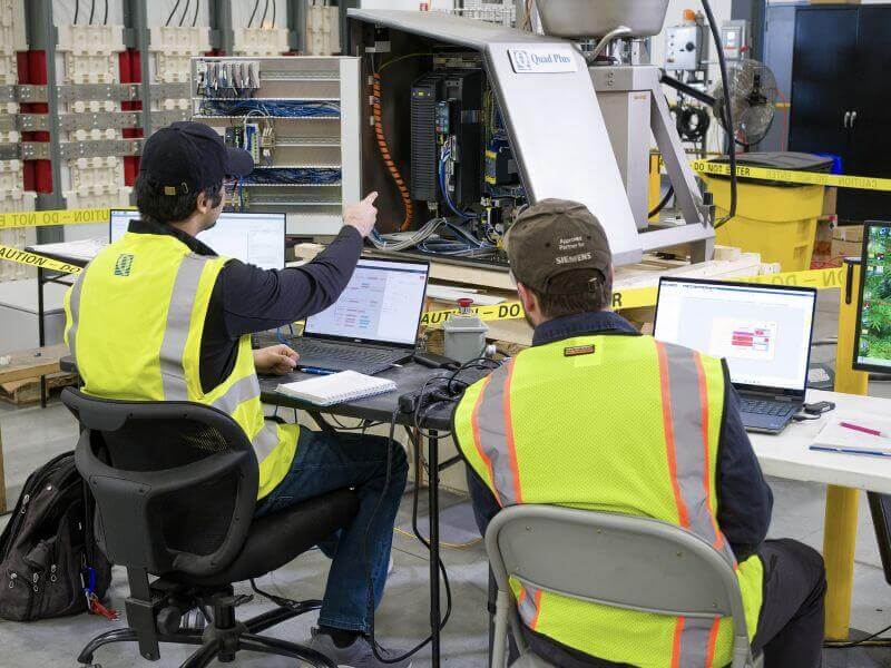 electrical testing company engineer testing switchgear